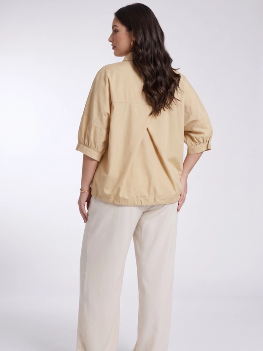 Rubashka ayollar oversize, hajmli yengli erkin rubashka ELLY FASHION