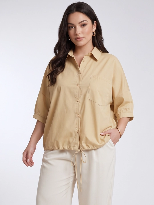 Rubashka ayollar oversize, hajmli yengli erkin rubashka ELLY FASHION