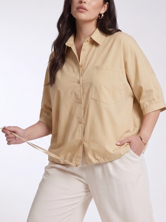 Rubashka ayollar oversize, hajmli yengli erkin rubashka ELLY FASHION