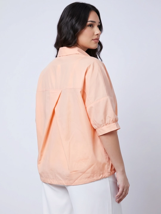 Rubashka ayollar oversize, hajmli yengli erkin rubashka ELLY FASHION