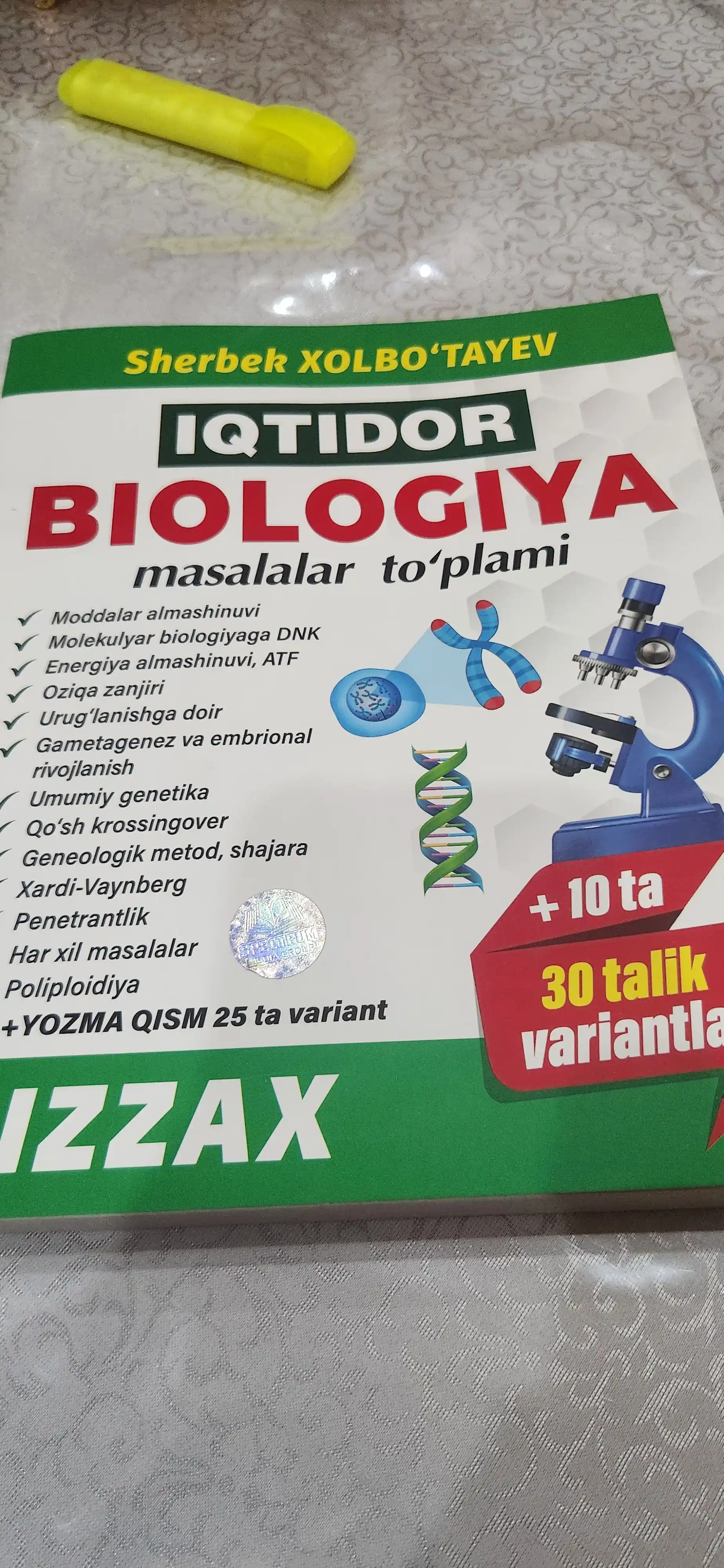 IQTIDOR BIOLOGIYA, masalalar to'plami, Sherbek Xolbo`tayev