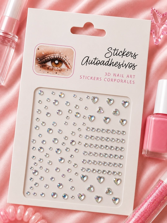 Самоклеящиеся стразы для лица и тела, жемчуг и кристаллы, наклейки для макияжа - 