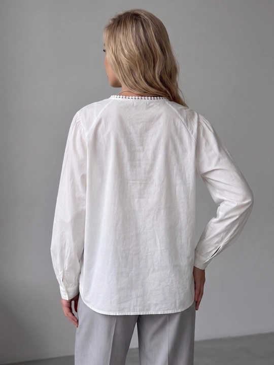 Rubashka ayollar, erkin bichimli bluzka, paxta 100% — ELLY FASHION
