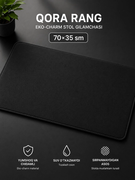 Eko charm stol gilamchasi 70x35 sm – kompyuter va sichqoncha uchun kovrik