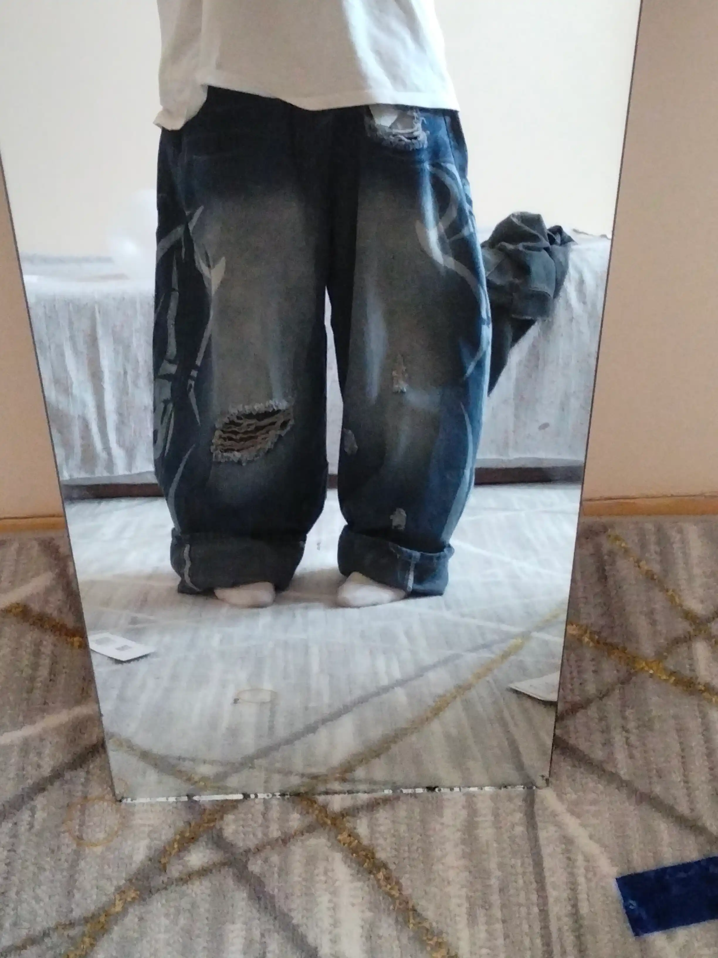 Ayollar baggy jinsi shimlari, keng Y2K, katta o‘lchamli, quvurli