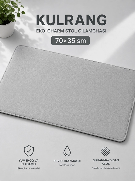 Eko charm stol gilamchasi 70x35 sm – kompyuter va sichqoncha uchun kovrik