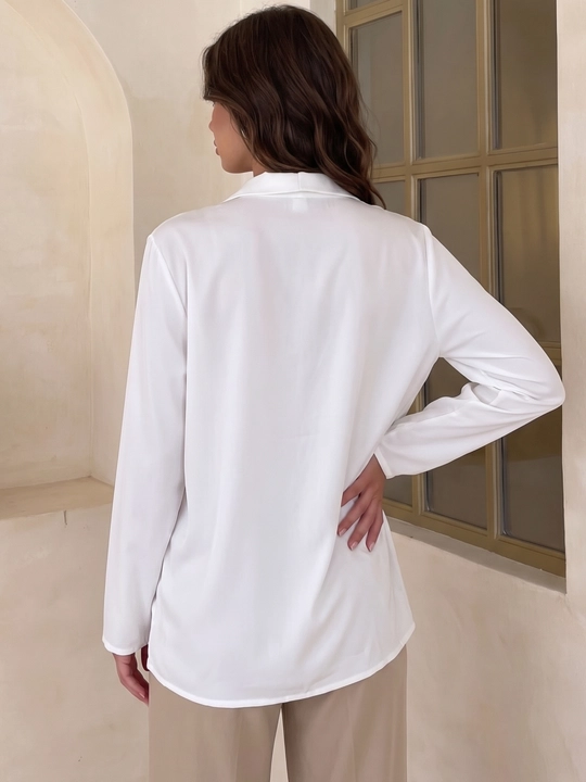 Ayollar shifon bluzkasi Elly Fashion, o‘rama bichimli va uzun yengli