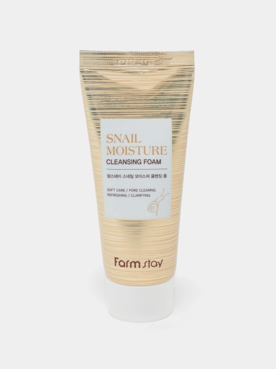 Yuvish uchun ko‘pik FarmStay Snail Moisture Cleansing Foam musinli shilliqqurtlar, 100 ml
