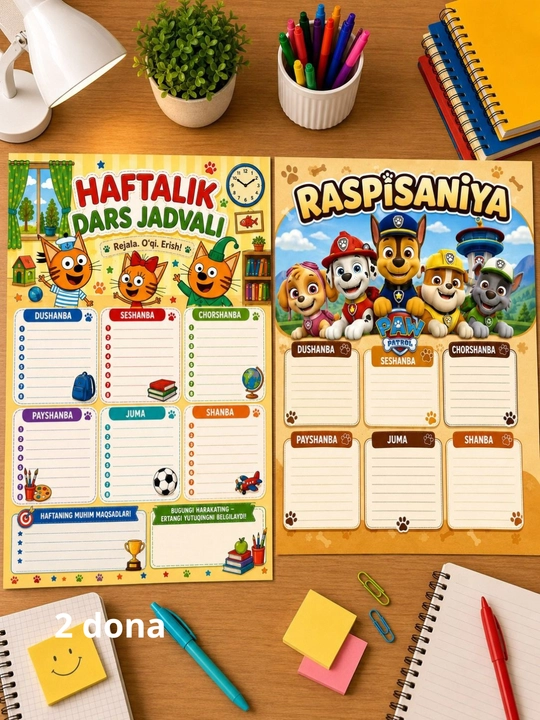 Dars jadvali maktab uchun (planner) - 