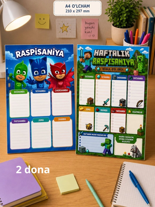 Dars jadvali maktab uchun (planner)