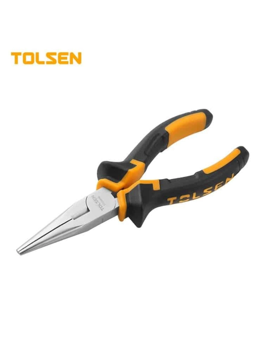 TOLSEN To'g'ri Ignali Burunli Penseler, 200 mm, Kombinatsiyalangan Tutqichlar 10007