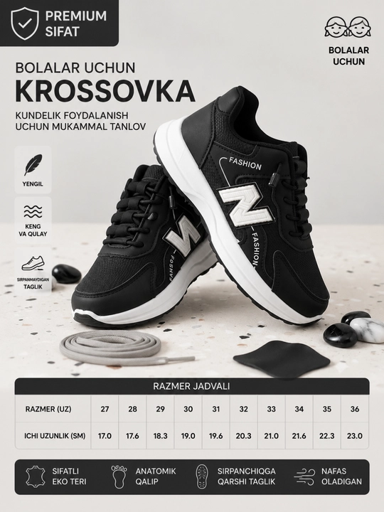 Bolalar uchun krossovkalar