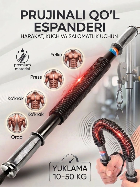 Espander Power Twister 10-40 kg, mashq qilish uchun sport anjomlari - 