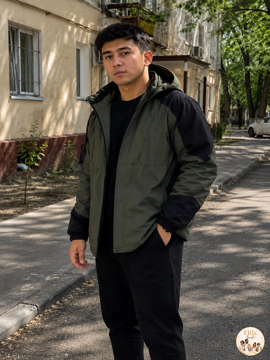 Kapyushonli erkaklar mavsumiy vetrovkasi, bahorgi kurtka, Yevropa o‘lchami M–3XL