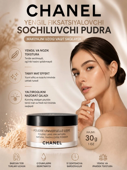 Yuz uchun sochiluvchan upa chanel libre
