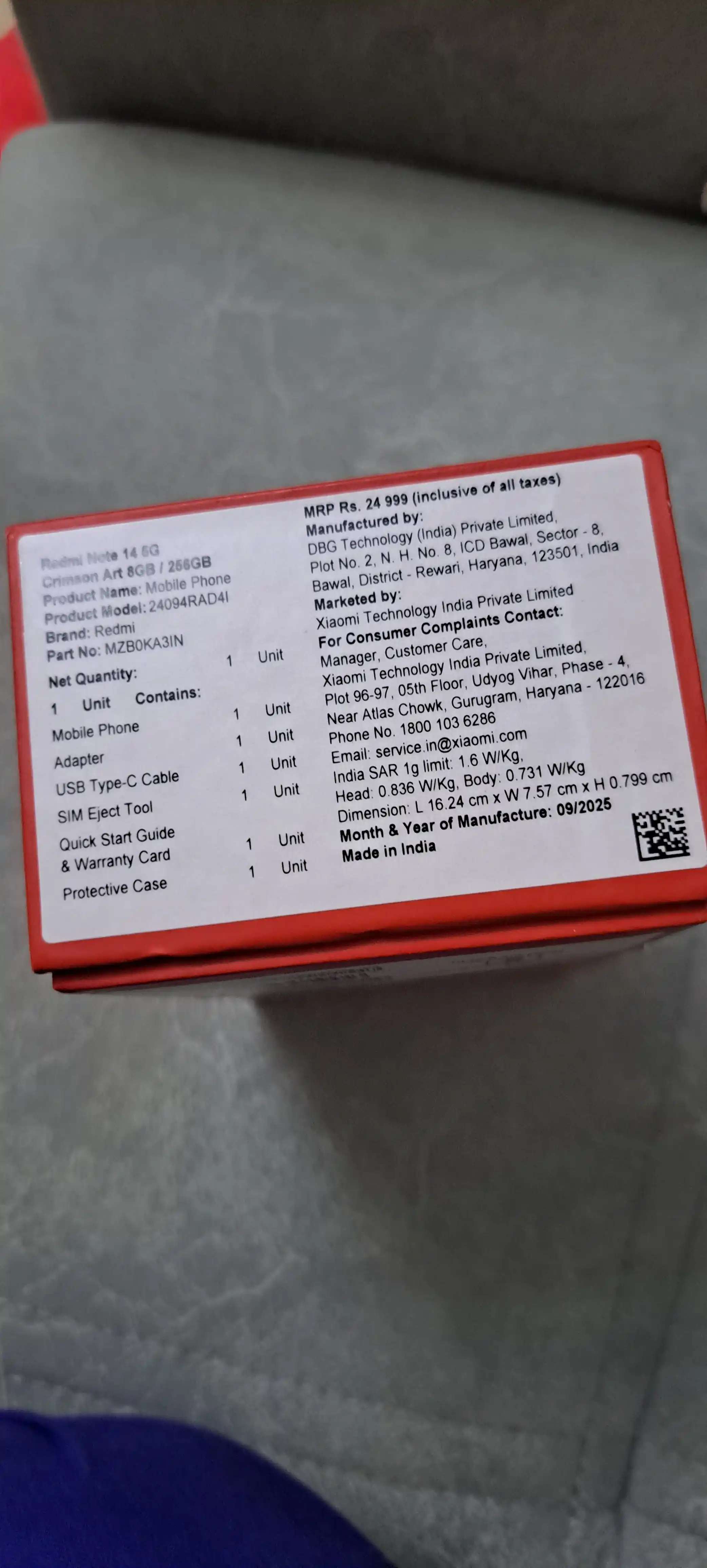 Smartfon Redmi Note 14 5G, 8/256 GB, 5110 mA/soat, 50 MP kamera, 1 yillik kafolat