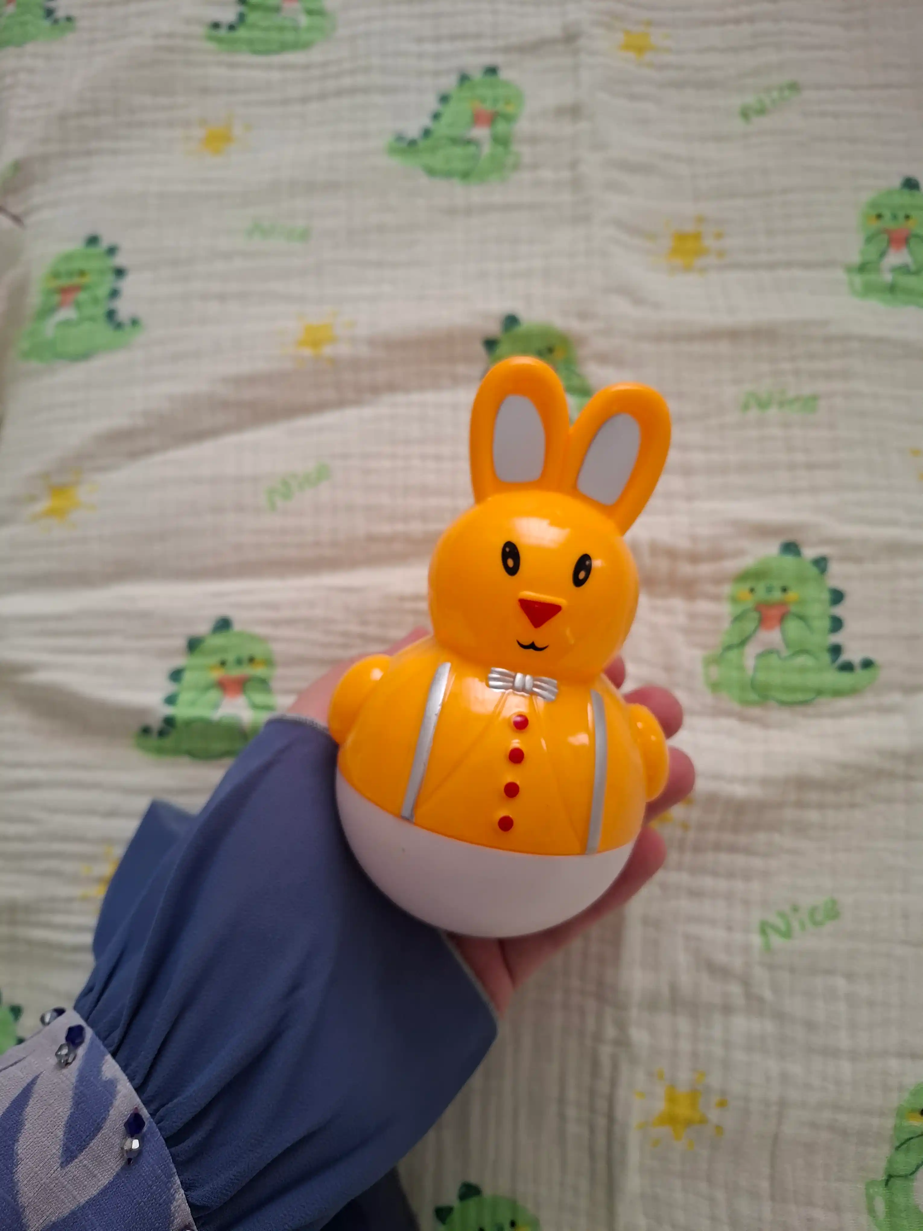 Неваляшка зайчик для детей, развивающая игрушка для малышей, 15 см
