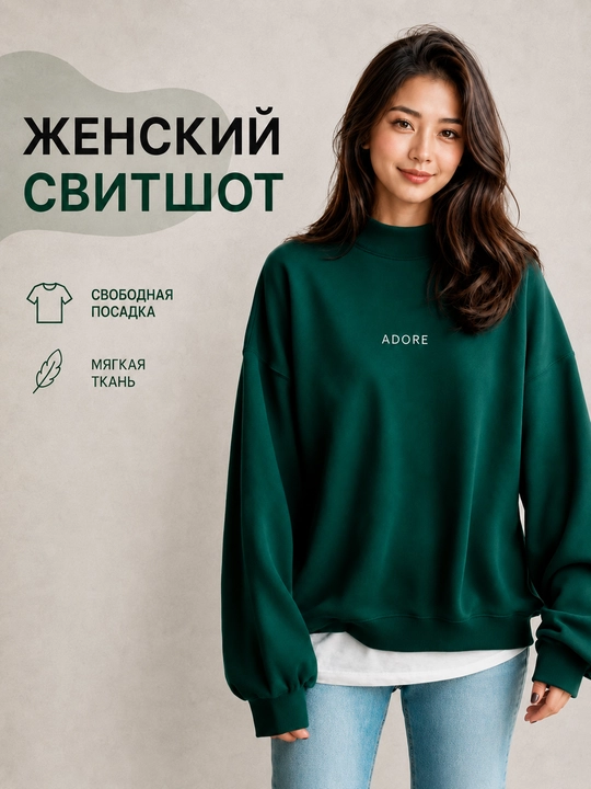 Свитшот для женщин, оверсайз кофта для девушек