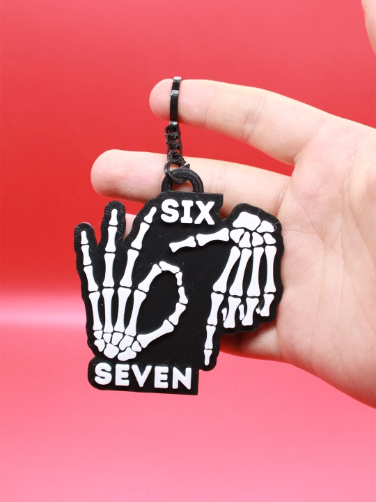 Брелок Руки скелета Six Seven, 3D брелок на ключи и рюкзак Жест 67 Антистресс