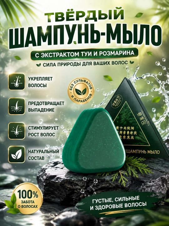 Мыло с усьмой, шампунь-мыло, мыло для роста волос, укрепляющее мыло