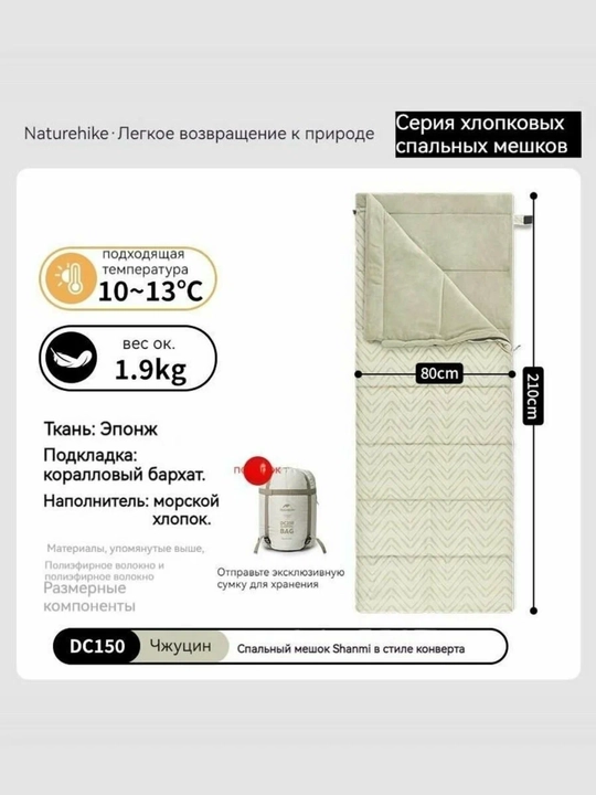 Naturehike Shanmi CNK2300SD012 uyqu qopi, adyol shakli - 
