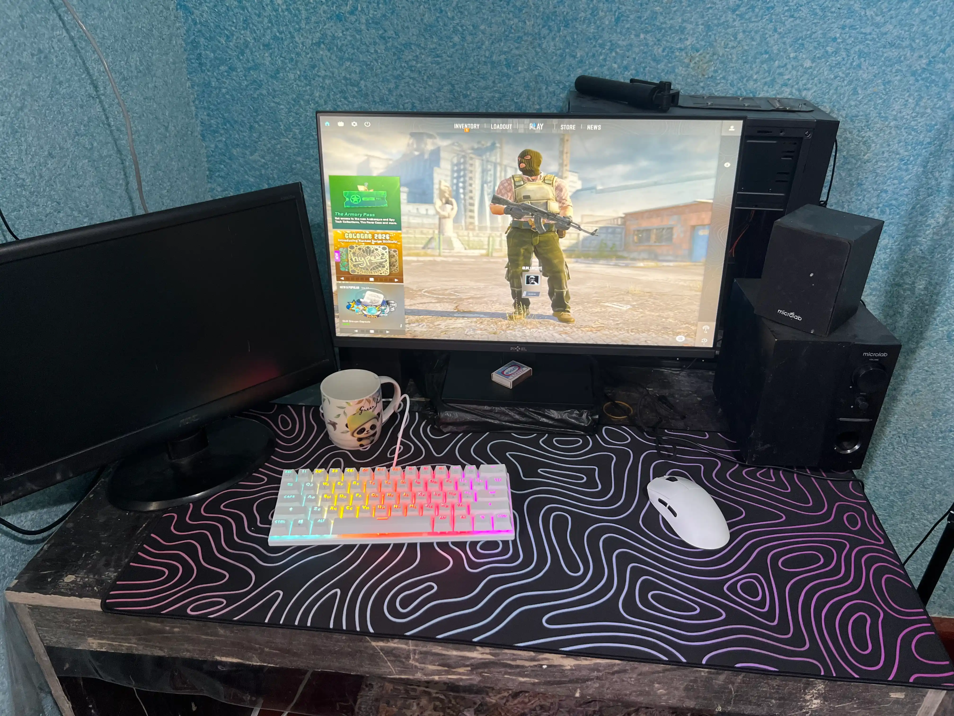 Игровой - офисный коврик для мыши, большой mouse pad, размер 90 × 40 × 3