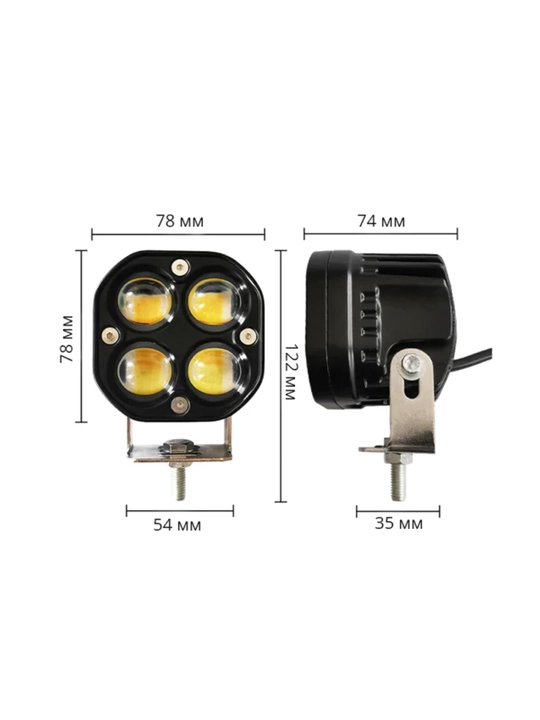 Mototsikl va texnika uchun LED ishchi fara 40 Vt 3 dyuym