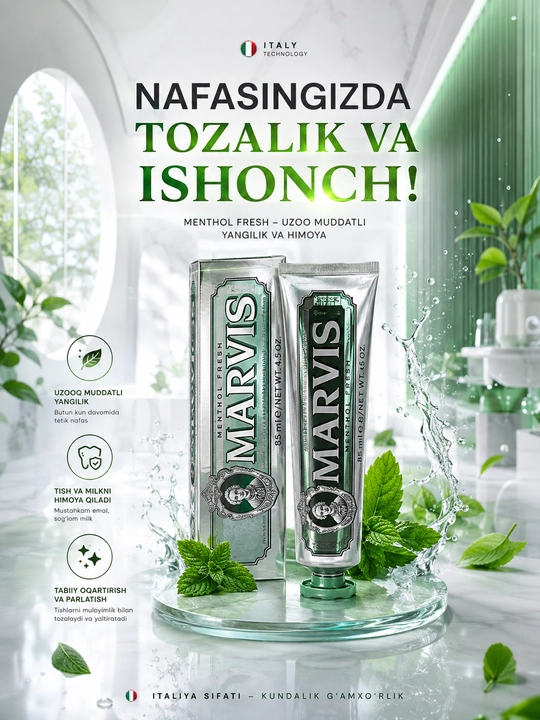 Oqartiruvchi ta’sirga ega tish pastasi, MARVIS Amarelli Licorice