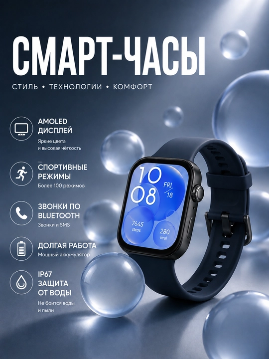 Смарт-часы, звонки по Bluetooth, для мужчин и женщин - 
