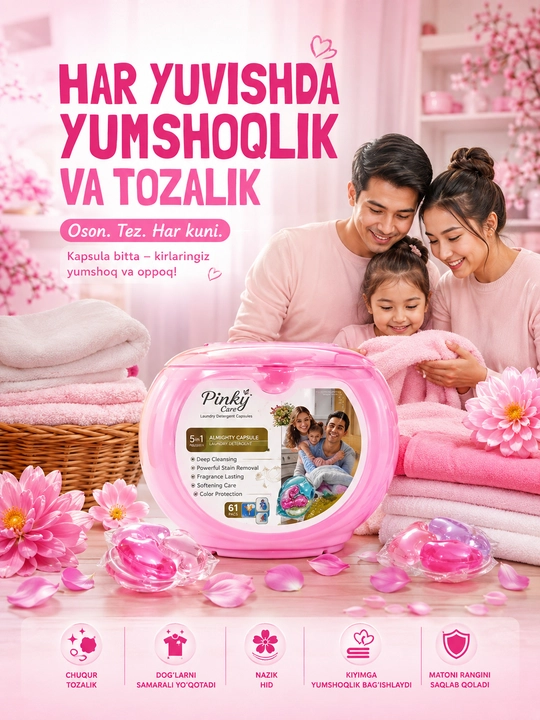 Kir yuvish uchun kapsulalar, 61 dona
