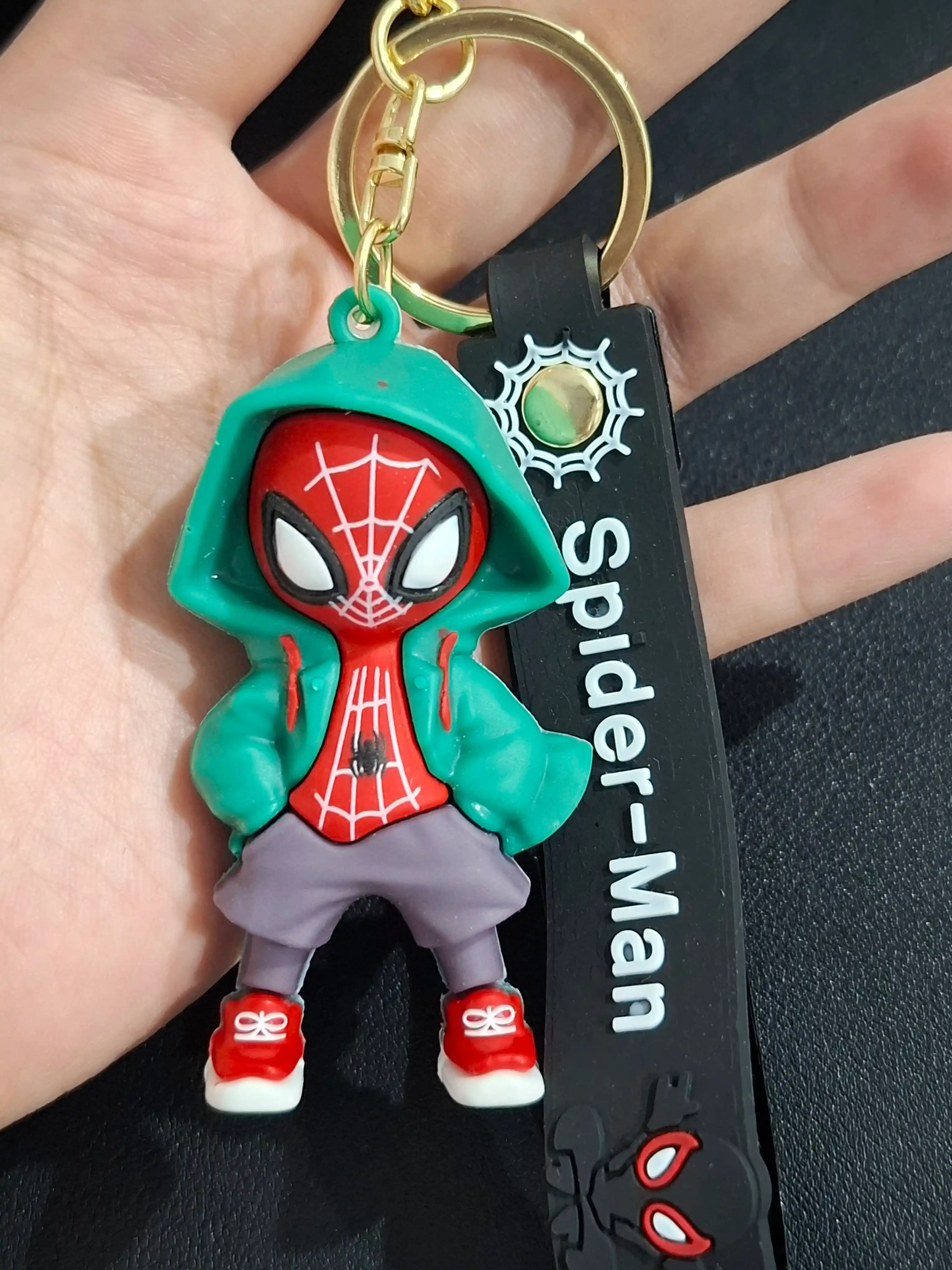 Spider-Man brelok, kalit va ryukzak uchun aksessuar, silikon, 5 sm