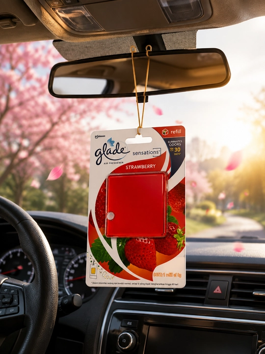 Avtomobil havo yangilagichi Glade Sensations refill qulupnay shaftoli aromati