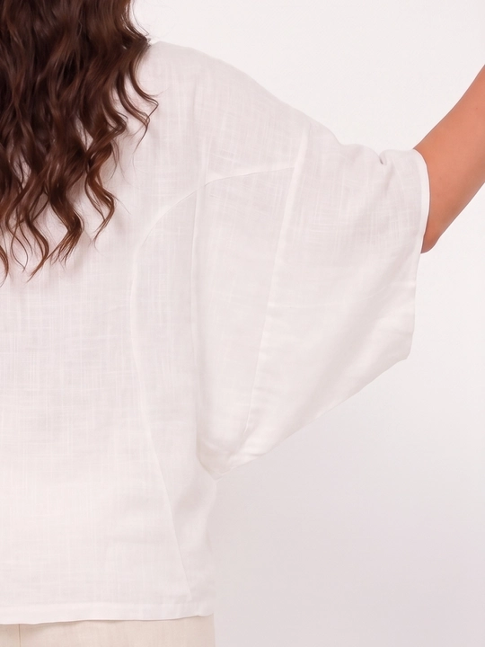 Ayollar uchun paxtali kofta-bluzka, erkin bichim, katta o‘lchamlar L–5XL — ELLY FASHION