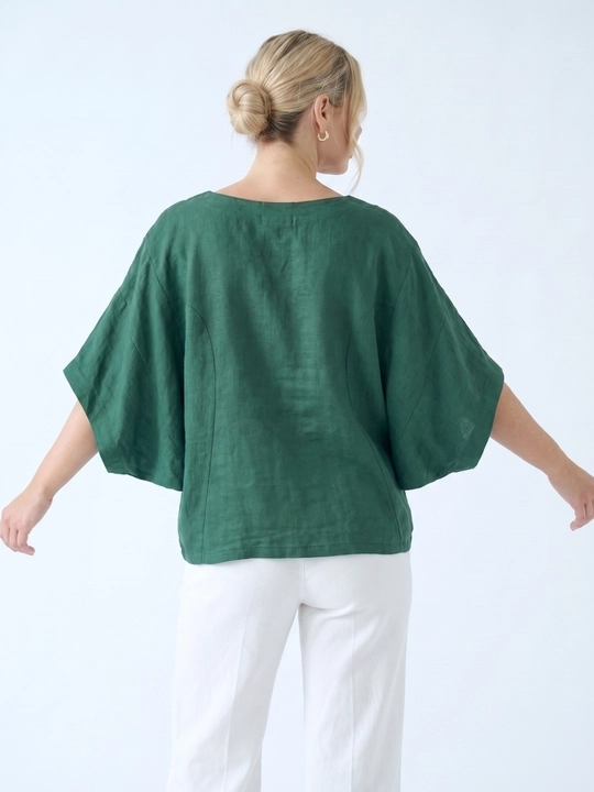 Ayollar uchun paxtali kofta-bluzka, erkin bichim, katta o‘lchamlar L–5XL — ELLY FASHION