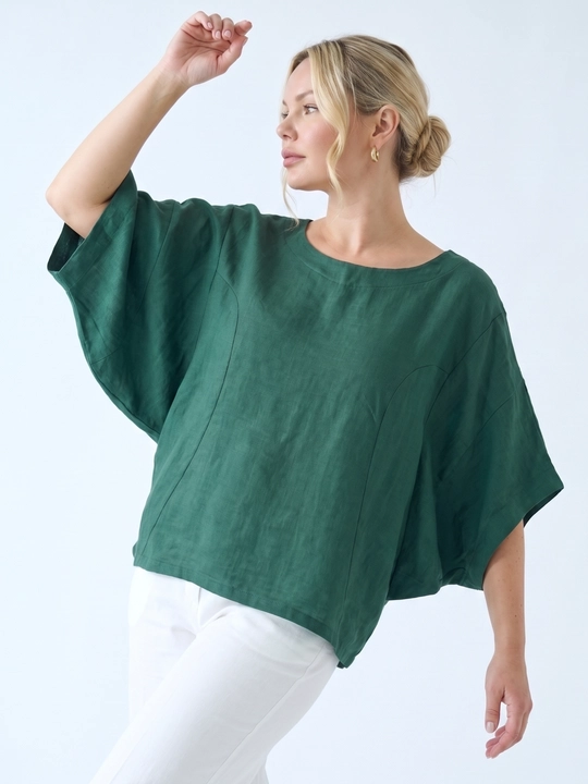 Ayollar uchun paxtali kofta-bluzka, erkin bichim, katta o‘lchamlar L–5XL — ELLY FASHION