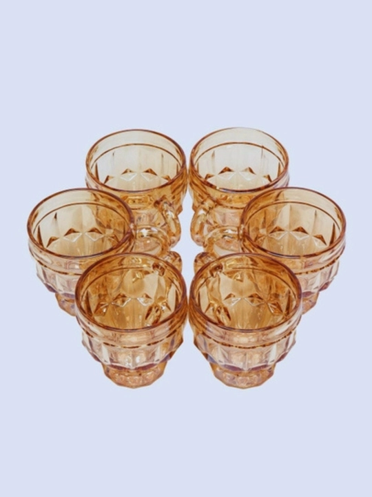 Nafis "Amber" shisha stakanlar to'plami, bo'rttirma naqshli, 6 dona, 280 ml