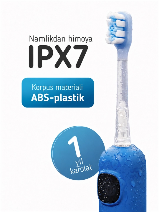 Bolalar uchun elektr tovushli tish cho‘tkasi Revyline RL 095  4 rejim, 7+ yosh