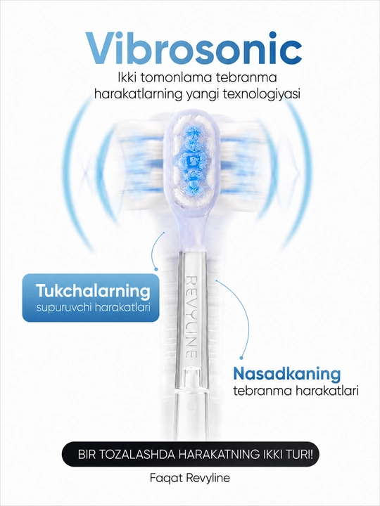 Bolalar uchun elektr tovushli tish cho‘tkasi Revyline RL 095  4 rejim, 7+ yosh