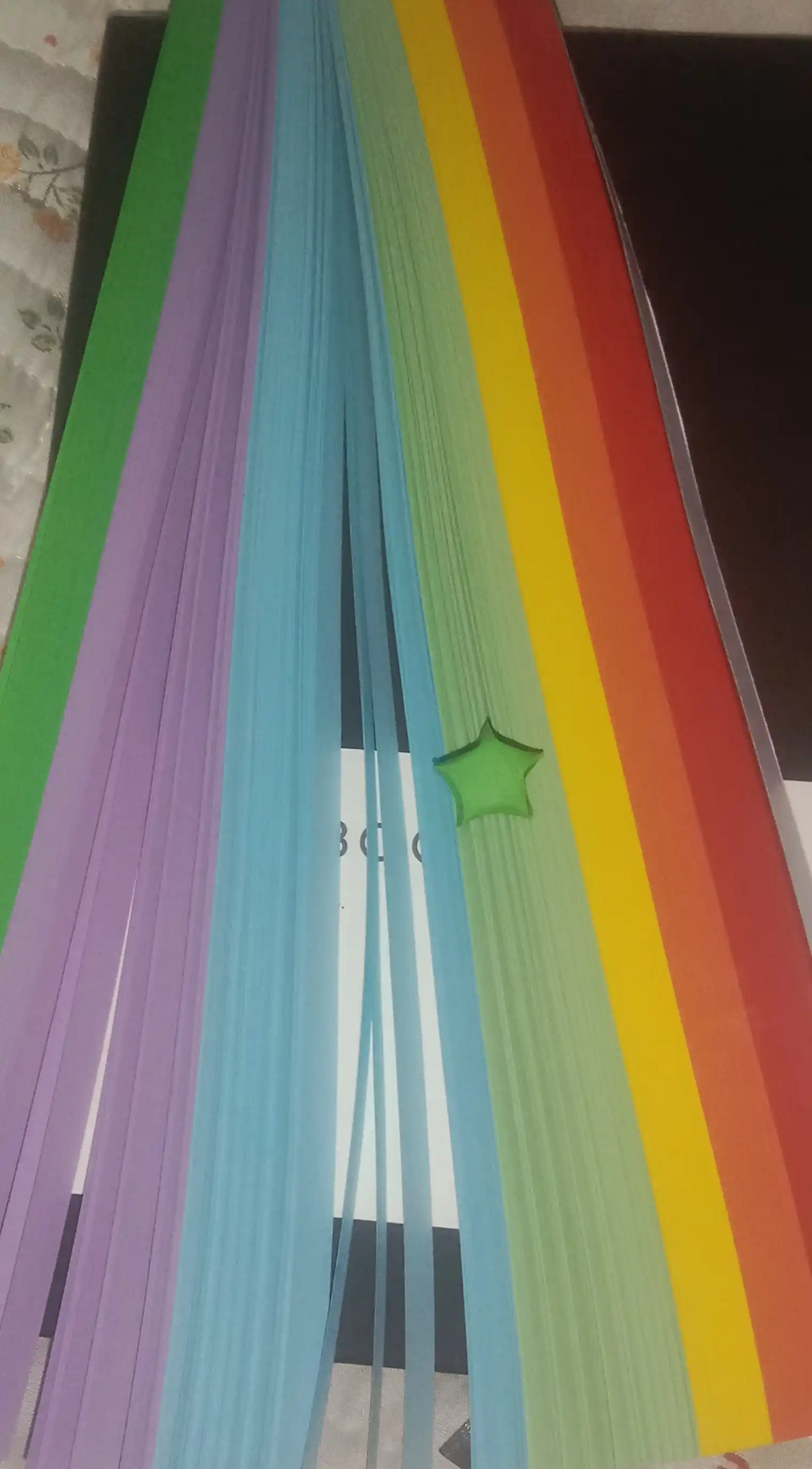 Rangli chiziqli kvilling qog'ozlari, 3D yulduzcha, origami