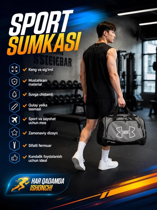 Sumka, fitnes, sport, dam olish, safar uchun 3 tasi 1 da - 