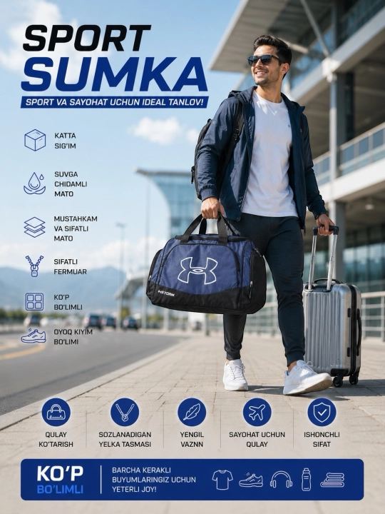 Сумка 3 в 1 для фитнеса, спорта, отдыха, путешествий