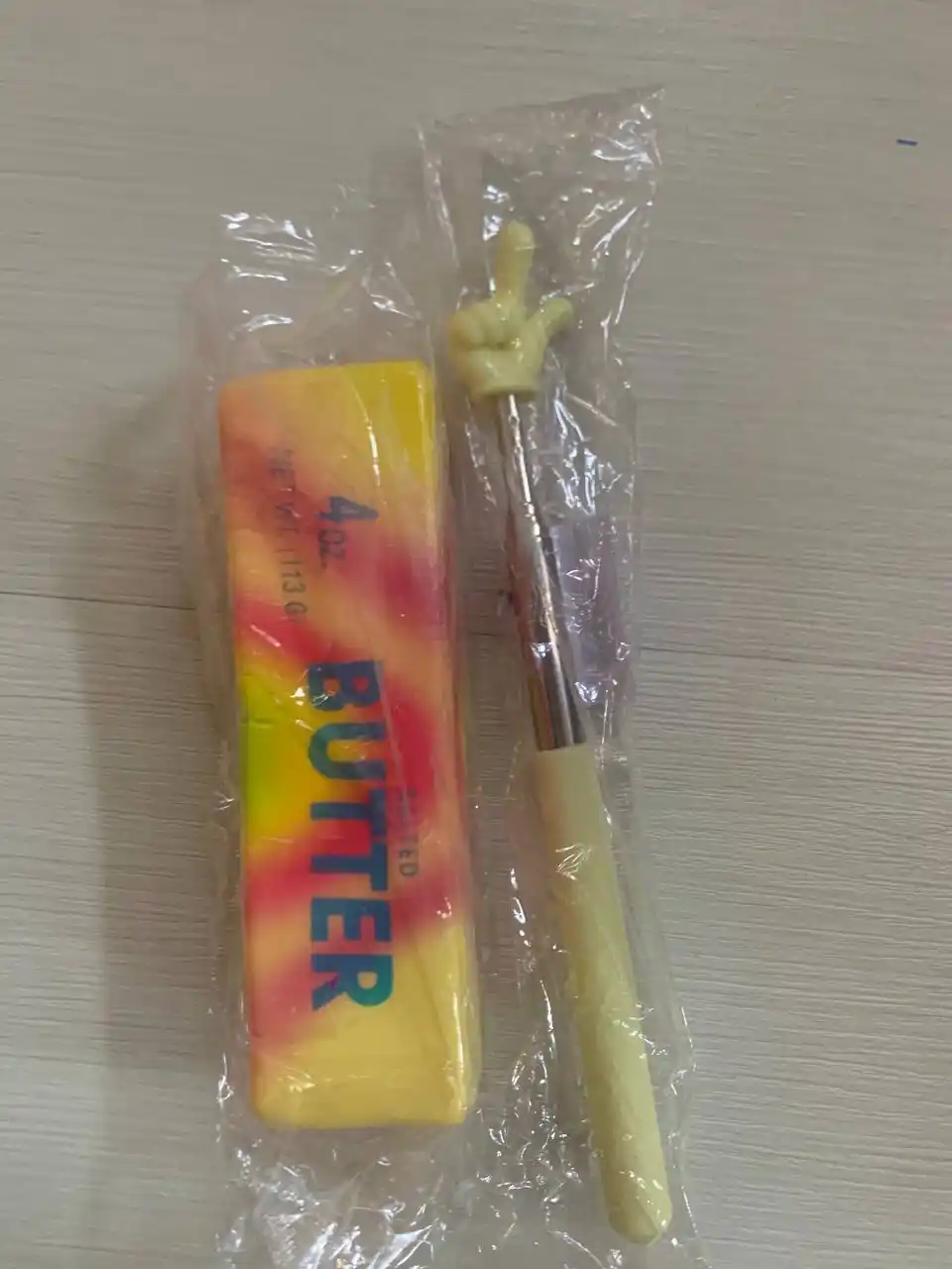 Сквиш-антистресс Масло Butter 113 г с ароматом, игрушка-мялка и пикми-палочка