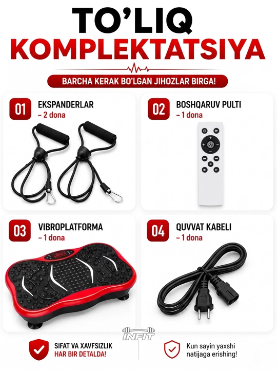 Vibroplatforma oson ozish, vazn tashlash va fitnes uchun, sport trenajyori, kardio stepper