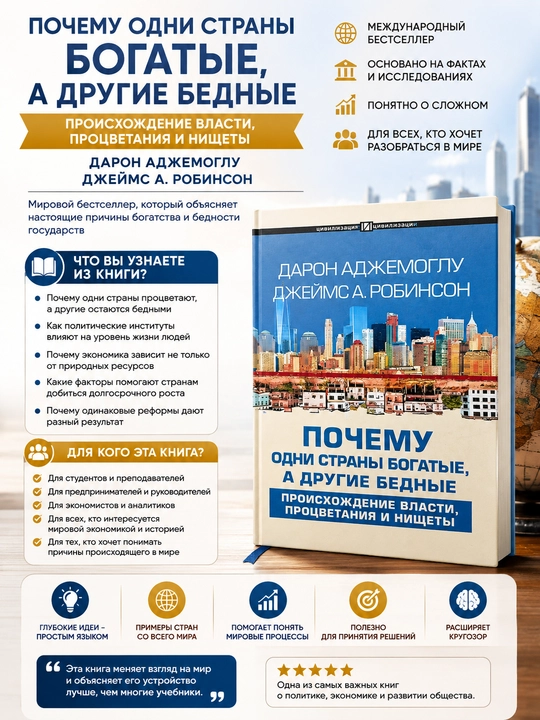 Почему одни страны богатые, а другие бедные, Дарон Аджемоглу, Джеймс А. Робинсон
