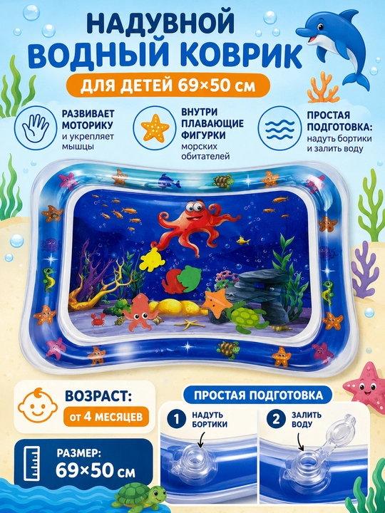 Bolalar uchun 69x50 sm damlama suv gilami kichkintoylar uchun rivojlantiruvchi
