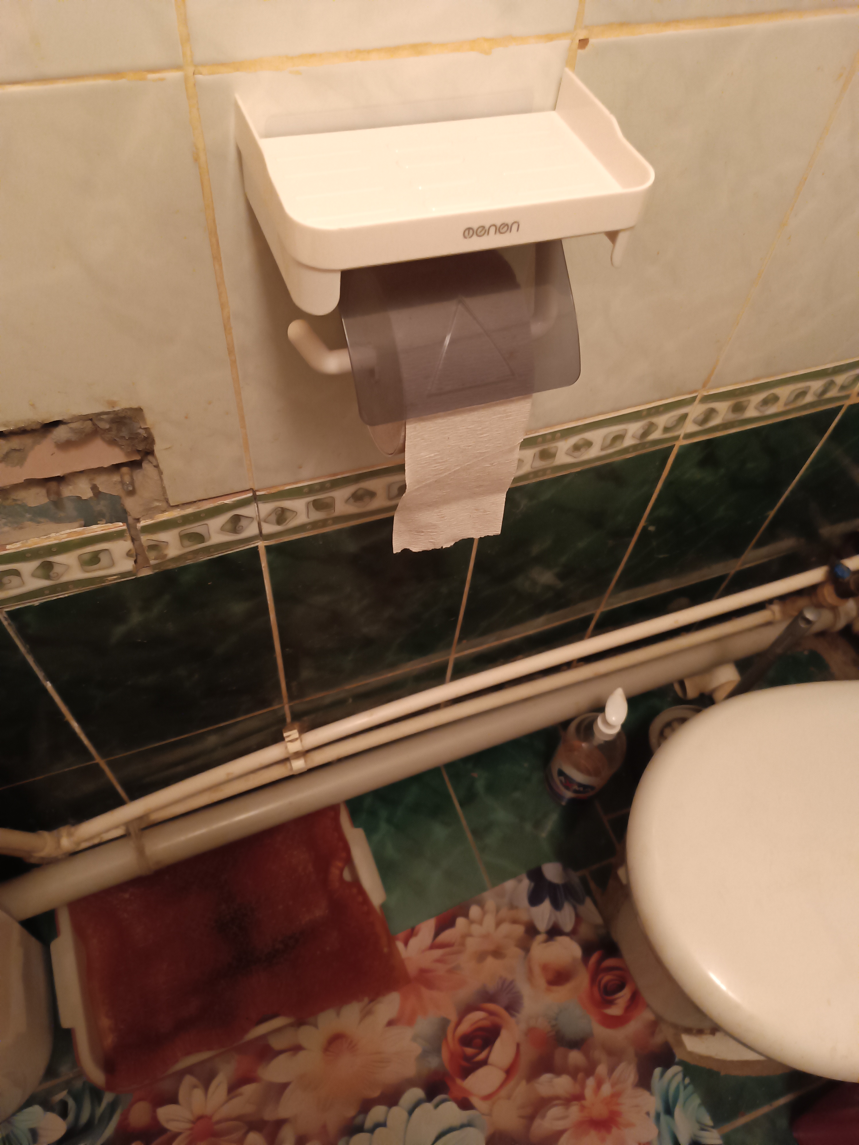 Держатель для туалетной бумаги, настенный, с полкой для телефона, в ванную, без сверления