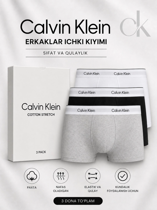 Мужские трусы Calvin Klein, 1 и 3 штуки в наборе - 