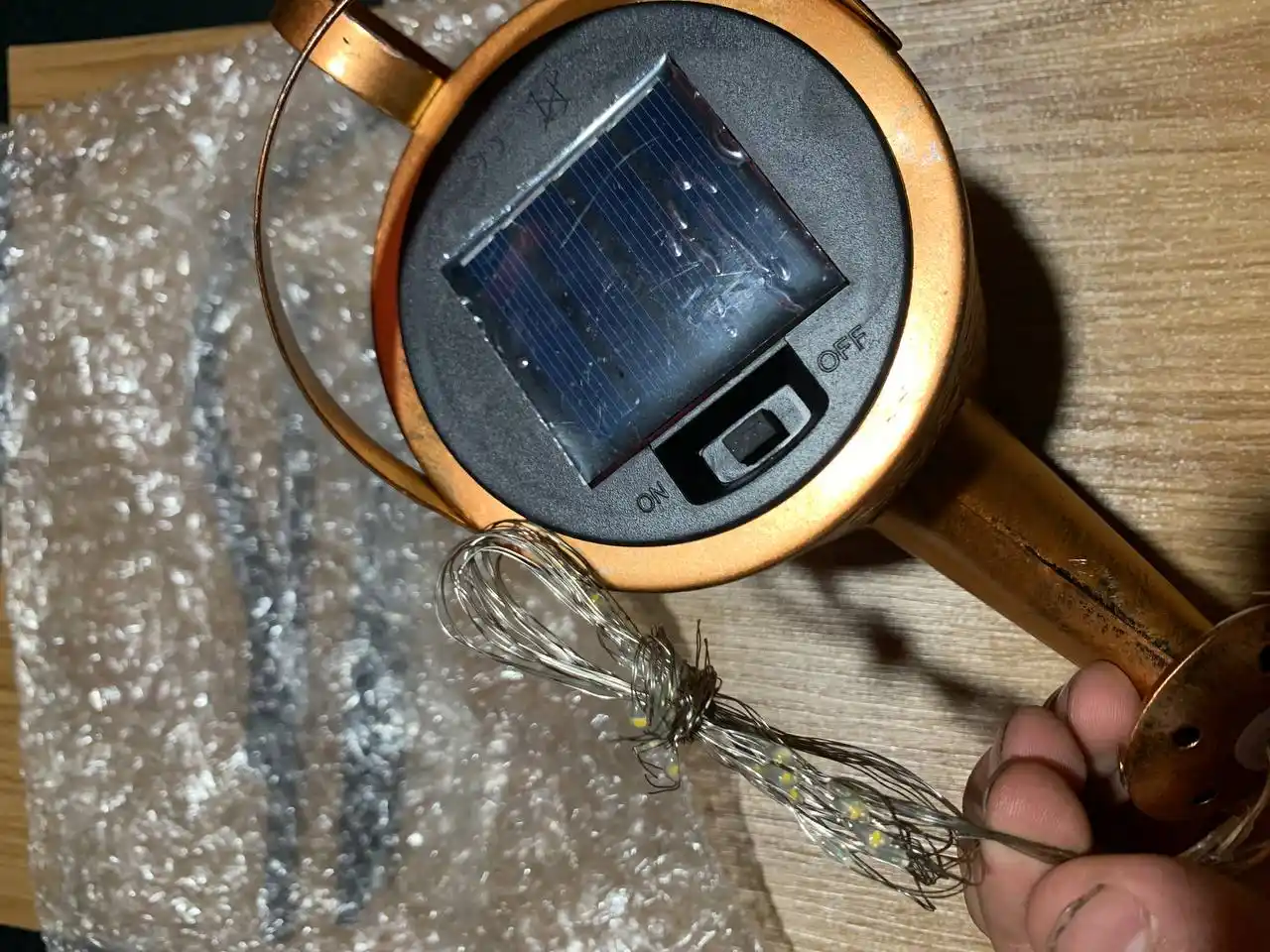 Quyosh batareyali dekorativ bog‘ chirog‘i-leyka, 36 LED, iliq yorug‘lik, 80 sm
