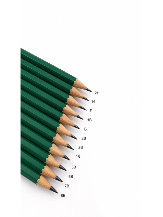 Yalong Professional Drawing Pencil, набор графитных карандашей 12 шт, 2H–8B