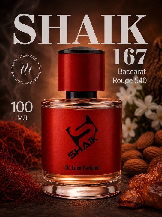 Парфюмерная вода SHAIK 167, Kurdjian Baccarat Rouge 540, унисекс, 10, 25, 50, 100 мл - 